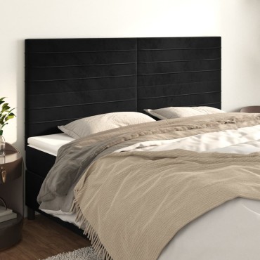 vidaXL Κεφαλάρι Μαύρο Βελούδινο 160x5x118/128cm 1 τεμ.