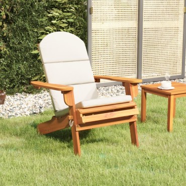 vidaXL Καρέκλα Κήπου Adirondack με Μαξιλάρια από Μασίφ Ξύλο Ακακίας 75x84x90cm 1 τεμ.