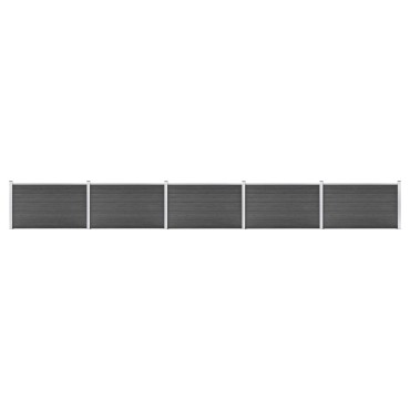 vidaXL Σετ Πάνελ Περίφραξης Μαύρο 872x105cm από WPC