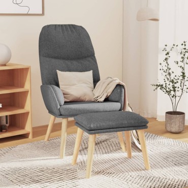 vidaXL Πολυθρόνα Relax Ανοιχτό Γκρι Υφασμάτινη με Σκαμπό 70x77x98cm 1 τεμ.