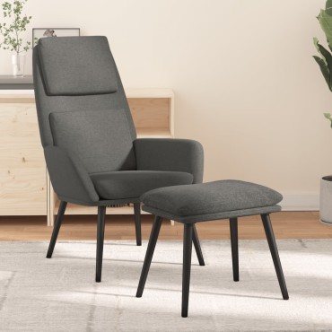 vidaXL Πολυθρόνα Relax Ανοιχτό Γκρι Υφασμάτινη με Σκαμπό 70x77x98cm 1 τεμ.