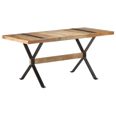 vidaXL Τραπεζαρία 160x80x76cm από Ακατέργαστο Ξύλο Μάνγκο 1 τεμ.