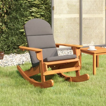 vidaXL Καρέκλα Κουνιστή Adirondack με Μαξιλάρια από Μασίφ Ξύλο Ακακίας 75x105x90cm 1 τεμ.