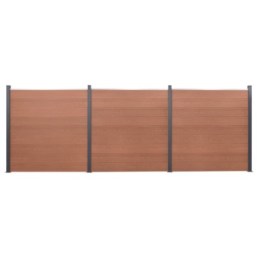 vidaXL Σετ Πάνελ Περίφραξης Καφέ 526x186cm από WPC