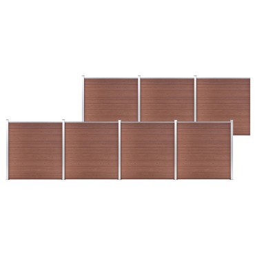 vidaXL Πάνελ Περίφραξης Καφέ 1218x186cm από WPC