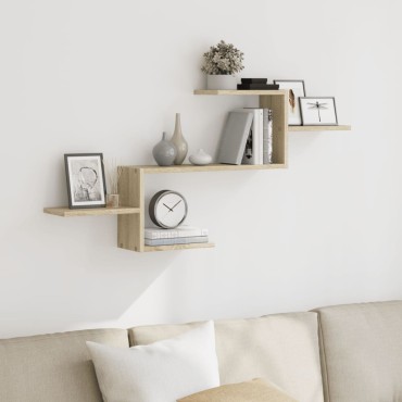 vidaXL Ράφι Τοίχου Sonoma Δρυς 104x15x49cm από Επεξεργασμένο Ξύλο 1 τεμ.