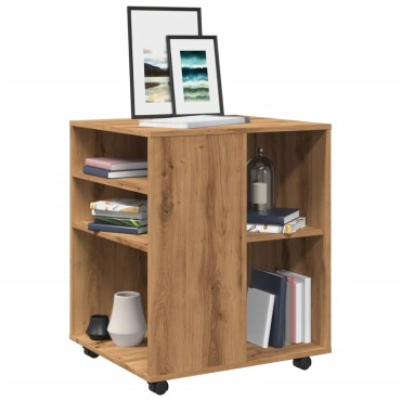 vidaXL Ντουλάπι Τροχήλατο Αρτισιανή Δρυς 60x53x72cm Επεξεργ. Ξύλο 1 τεμ.