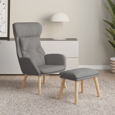 vidaXL Πολυθρόνα Relax Ανοιχτό Γκρι Υφασμάτινη με Υποπόδιο 70x77x94cm 1 τεμ.