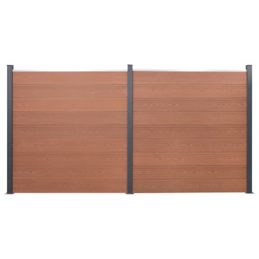 vidaXL Σετ Πάνελ Περίφραξης Καφέ 353x186cm από WPC