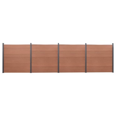 vidaXL Σετ Πάνελ Περίφραξης Καφέ 699x186cm από WPC