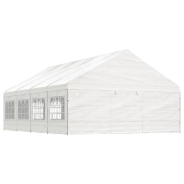 vidaXL Κιόσκι με Τέντα Λευκό 8,92 x 5,88 x 3,75 μ. από Πολυαιθυλένιο