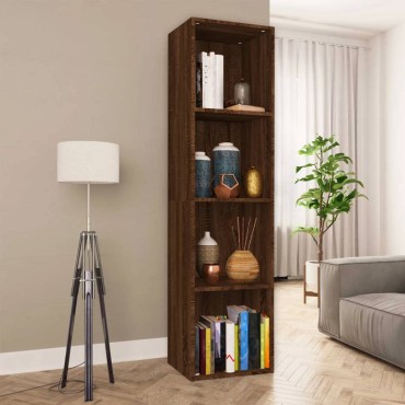 vidaXL Βιβλιοθήκη/Έπιπλο Τηλεόρασης Καφέ Δρυς 36x30x143cm Επεξ. Ξύλο 1 τεμ.