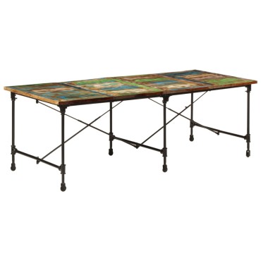 vidaXL Τραπεζαρία 220x90x77cm από Μασίφ Ανακυκλωμένο Ξύλο 1 τεμ.