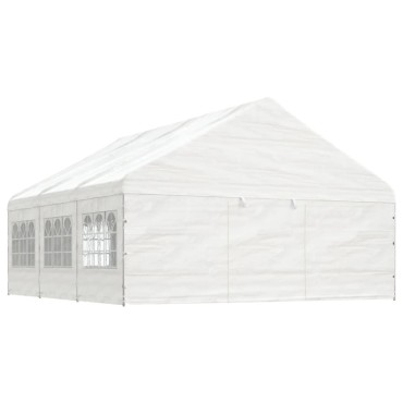 vidaXL Κιόσκι με Τέντα Λευκό 6,69 x 5,88 x 3,75 μ. από Πολυαιθυλένιο