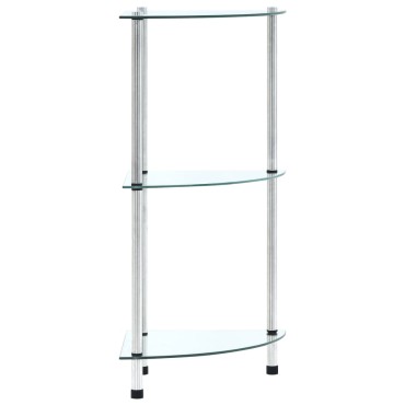 vidaXL Ράφι Διαφανές 3 Επιπέδων 30x30x67cm από Ψημένο Γυαλί 1 τεμ.