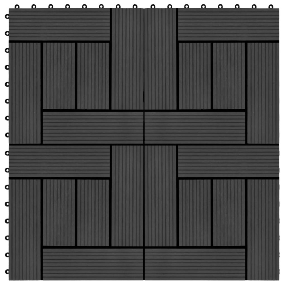 vidaXL Πλακάκια Deck 11 τεμ. Μαύρα 30 x 30 εκ. 1 μ² από WPC