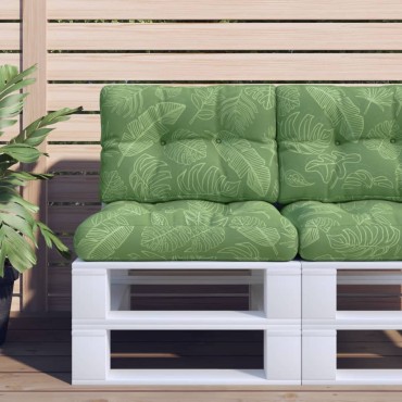 vidaXL Μαξιλάρι Παλέτας με Σχέδιο Φύλλων 50x40x12cm Υφασμάτινο