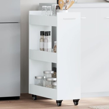 vidaXL Έπιπλο με Ρόδες Λευκό 60x22x79cm από Επεξεργασμένο Ξύλο 1 τεμ.