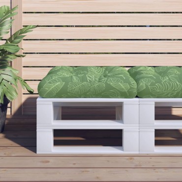 vidaXL Μαξιλάρι Παλέτας σχέδιο φύλλων 60x61,5x10 εκ. από Ύφασμα Oxford