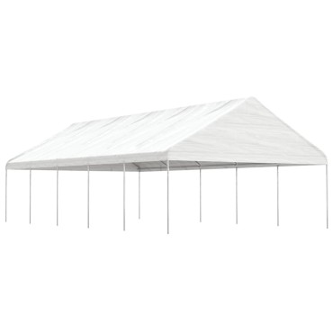 vidaXL Κιόσκι με Τέντα Λευκό 11,15 x 5,88 x 3,75 μ. από Πολυαιθυλένιο