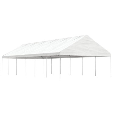 vidaXL Κιόσκι με Τέντα Λευκό 13,38 x 5,88 x 3,75 μ. από Πολυαιθυλένιο