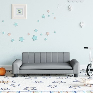 vidaXL Καναπές Παιδικός Ανοιχτό Γκρι 90x53x30cm από Ύφασμα 1 τεμ.