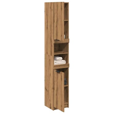 vidaXL Ντουλάπι μπάνιου Artisan Oak 32x34x188,5cm Κατασκευασμένο ξύλο 1 τεμ.