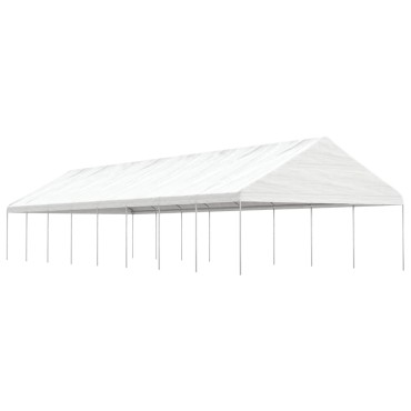 vidaXL Κιόσκι με Τέντα Λευκό 17,84 x 5,88 x 3,75 μ. από Πολυαιθυλένιο