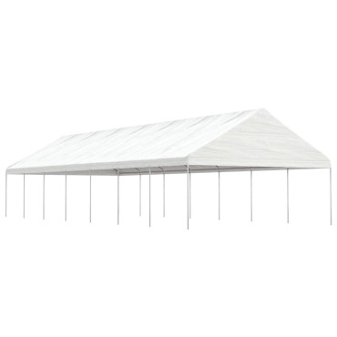 vidaXL Κιόσκι με Τέντα Λευκό 15,61 x 5,88 x 3,75 μ. από Πολυαιθυλένιο