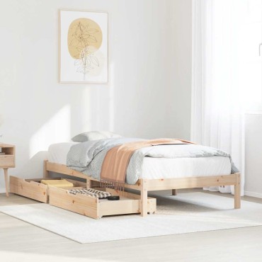 vidaXL Σκελετός Κρεβατιού Χωρίς Στρώμα 90x190cm Μασίφ Ξύλο Πεύκου 1 τεμ. - Μονό