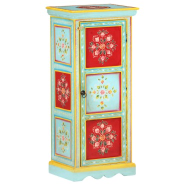 vidaXL Ντουλάπι με Χειροπ. Λεπτομέρειες 40x30x90cm Μασίφ Ξύλο Μάνγκο 1 τεμ.