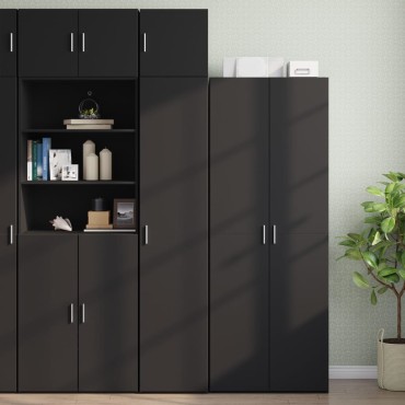 vidaXL Ντουλάπι Αποθήκευσης Στενό Μαύρο 40x42,5x225cm Επεξεργ. Ξύλο 1 τεμ.
