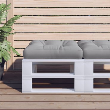 vidaXL Μαξιλάρι Παλέτας Γκρι Υφασμάτινο 61,5x60x10cm
