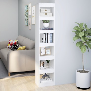 vidaXL Βιβλιοθήκη/Διαχωριστικό Χώρου Λευκό 40x30x198cm Επεξ. Ξύλο 1 τεμ.