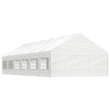 vidaXL Κιόσκι με Τέντα Λευκό 13,38 x 5,88 x 3,75 μ. από Πολυαιθυλένιο