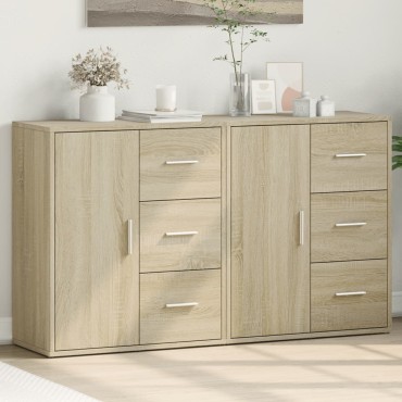 vidaXL Βοηθητικά Ντουλάπια 2 τεμ. Sonoma Δρυς 60x31x70cm Επεξ. Ξύλο
