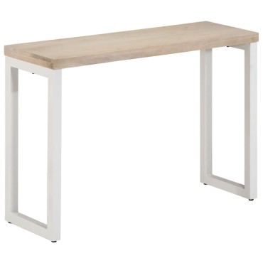 vidaXL Τραπέζι Κονσόλα Καφέ 110x35x76cm από Μασίφ Ξύλο Μάνγκο/Σίδερο 1 τεμ.