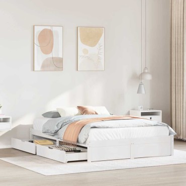vidaXL Σκελετός Κρεβ. Χωρίς Στρώμα Λευκό 120x200cm Μασίφ Πεύκο 1 τεμ. - Μονό