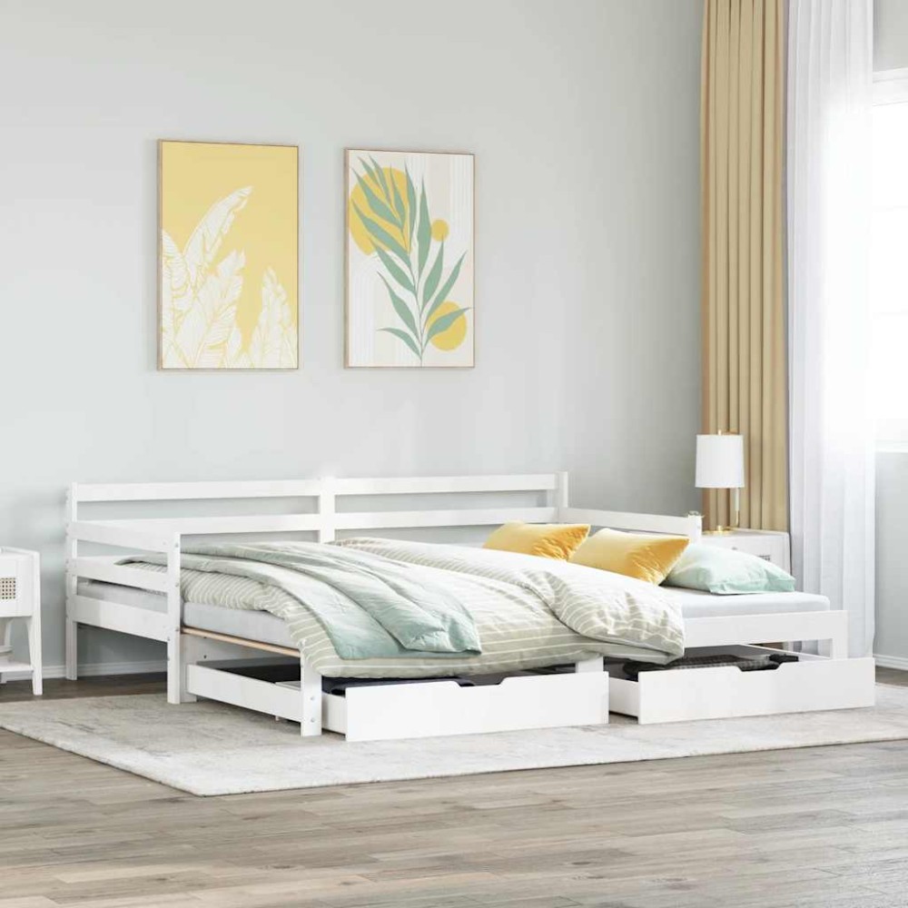 vidaXL Καναπές Κρεβάτι Συρόμενος Χωρίς Στρώμα 90x190cm & Συρτάρια 1 τεμ. - Μονό