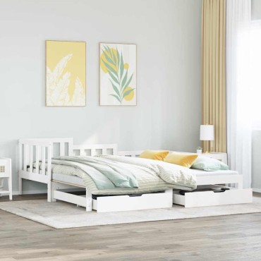 vidaXL Καναπές Κρεβάτι Συρόμενος Χωρίς Στρώμα 90x190cm & Συρτάρια 1 τεμ. - Μονό
