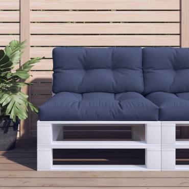 vidaXL Μαξιλάρι Παλέτας Σετ Ναυτικό Μπλε 70x40x12cm Υφασμάτινο