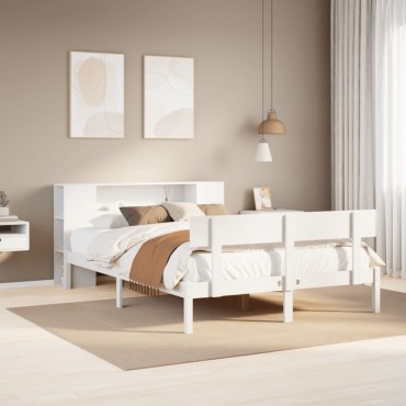 vidaXL Κρεβάτι Βιβλιοθήκη Χωρίς Στρώμα 120x200 εκ Μασίφ Ξύλο Πεύκο