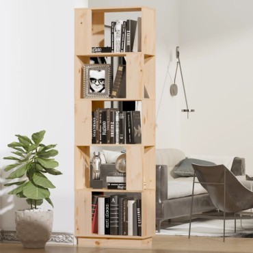 vidaXL Βιβλιοθήκη/Διαχωριστικό Χώρου 51x25x163,5cm Μασίφ Ξύλο Πεύκου 1 τεμ.