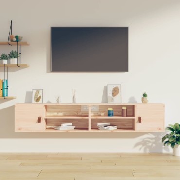 vidaXL Ντουλάπια Τοίχου 2 τεμ. 80x30x30cm από Μασίφ Ξύλο Πεύκου