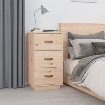 vidaXL Κομοδίνο 40x40x75cm από Μασίφ Ξύλο Πεύκου 1 τεμ.
