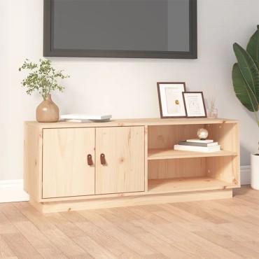 vidaXL Έπιπλο Τηλεόρασης 105x34x40cm από Μασίφ Ξύλο Πεύκου