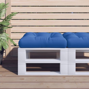 vidaXL Μαξιλάρι Παλέτας Μπλε Ρουά 50x50x12cm Υφασμάτινο