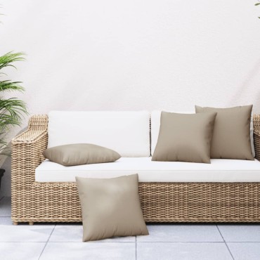 vidaXL Μαξιλάρια Καναπέ 4 τεμ. Taupe 60x60cm Υφασμάτινα