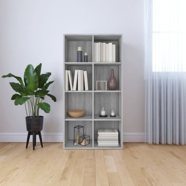vidaXL Βιβλιοθήκη/Βοηθητικό Ντουλάπι Γκρι sonoma 66x30x130cm Επεξ Ξύλο 1 τεμ.