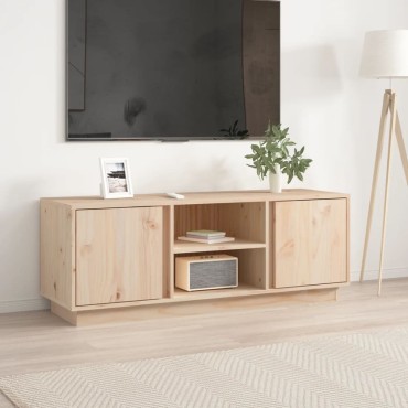 vidaXL Έπιπλο Τηλεόρασης 110x35x40,5cm από Μασίφ Ξύλο Πεύκου